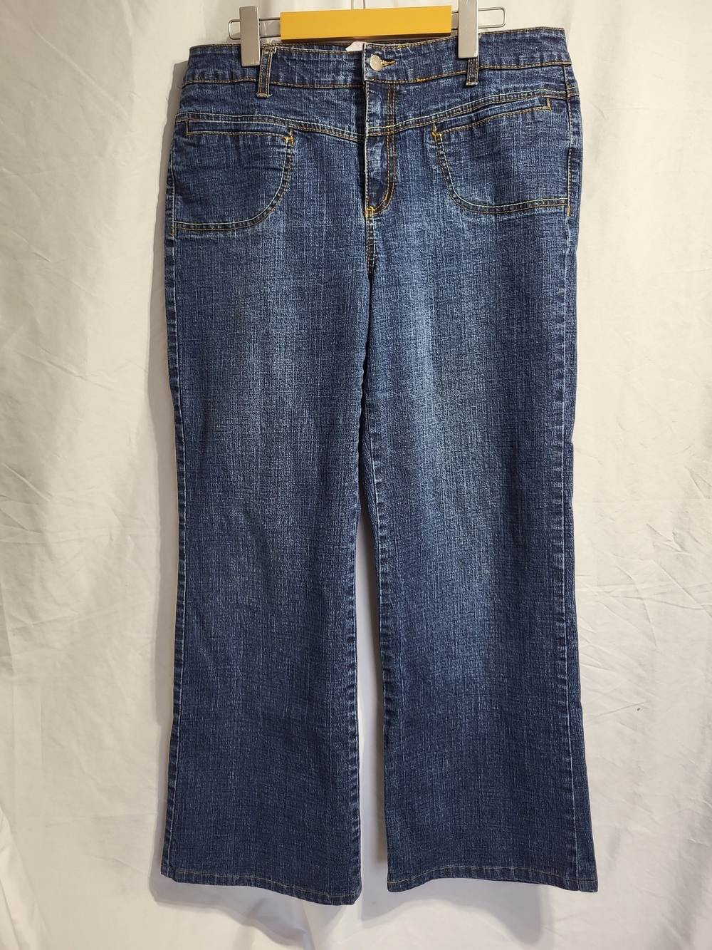 Point Zero Women's Blue Wide Leg Denim Jeans, Size 15